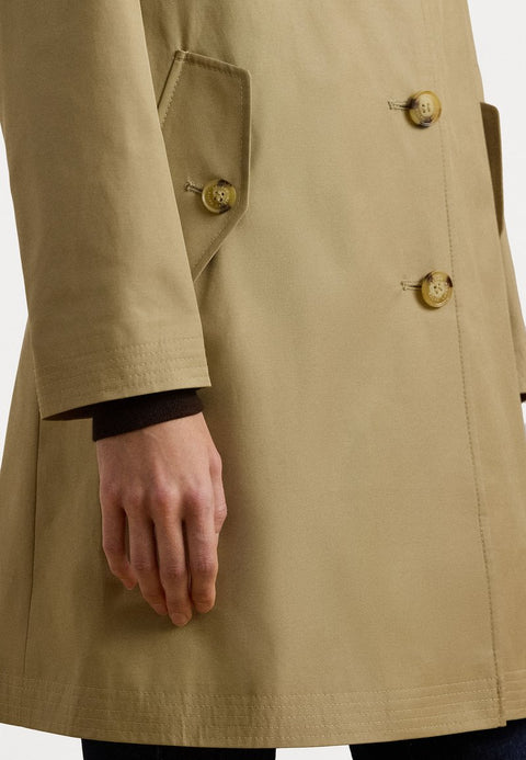 Lauren Ralph Lauren Women's Tan Hooded Cotton Blend Balmacaan Short Coat | Lauren Ralph Lauren In Lebanon