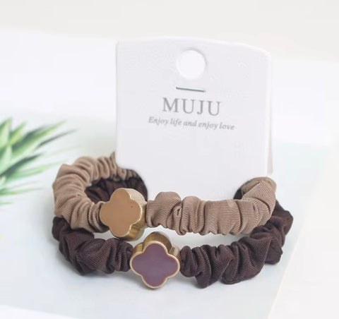 Muju 2 Piece Set Of Korean Light Luxury Elastic Hair Ties |Muju In Lebanon
