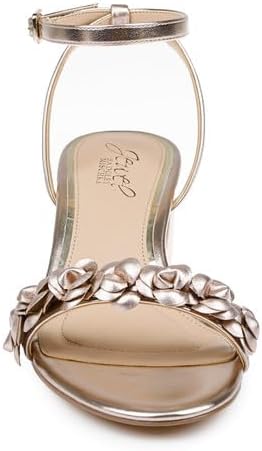 Jewel Badgley Mischka Women's Rose Metallica Sawyer Low Block Heeled Sandals | Jewel In Lebanon