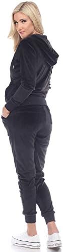 White Mark Women's Black Velour Jogger | White Mark In Lebanon