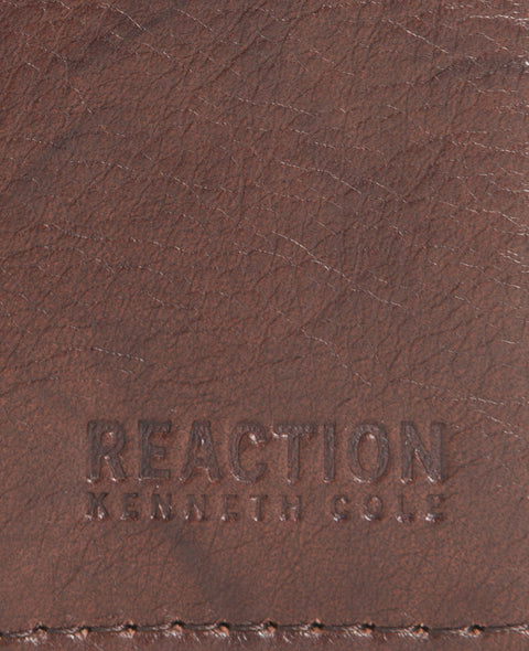 Kenneth Cole Reaction Dark Brown Crunch Leather Slimfold Wallet | Kenneth Cole Reaction In Lebanon