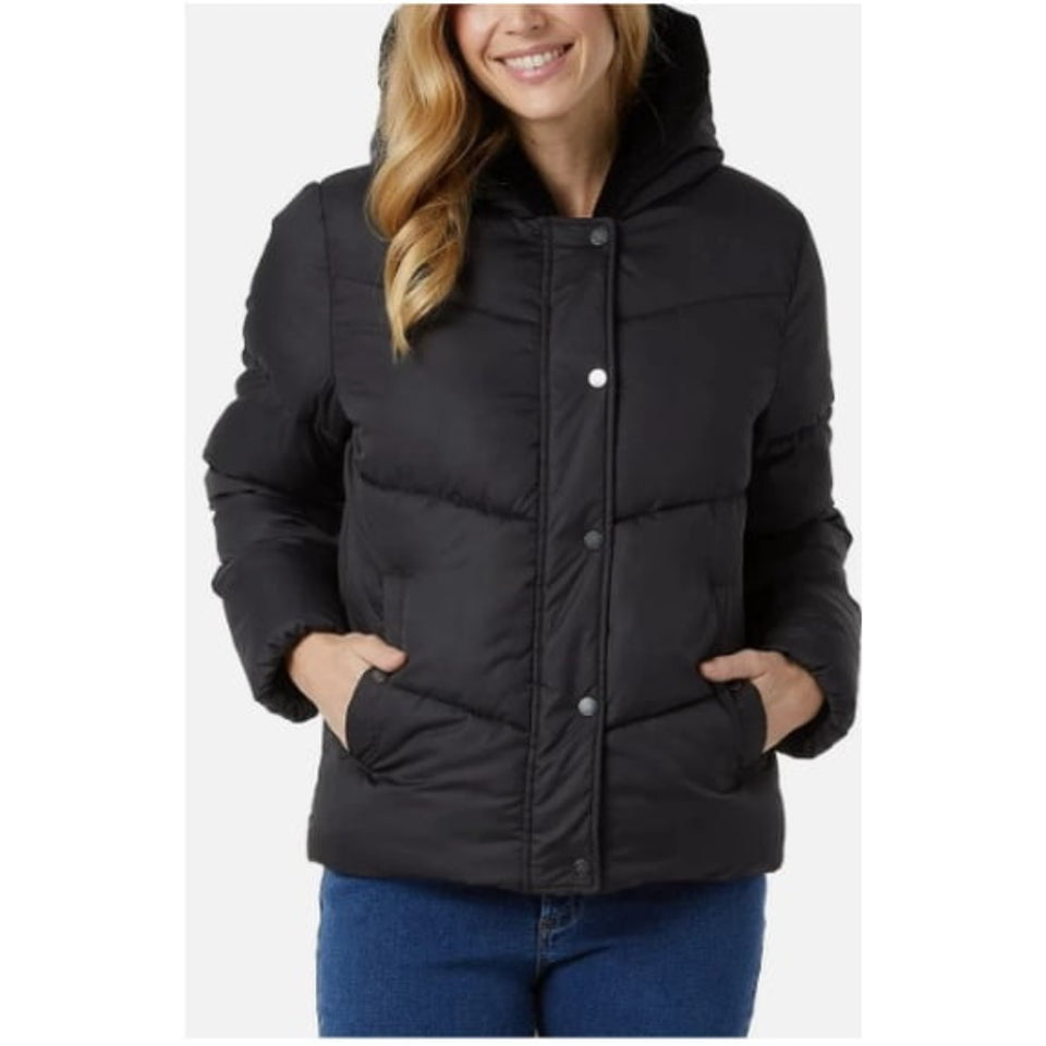 32 Degrees Women's Black Chevron Quilted Jacket