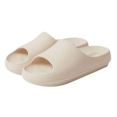 32 Degrees Unisex Cushion Slide Sandal Indoor Outdoor Shower Friendly, Cream