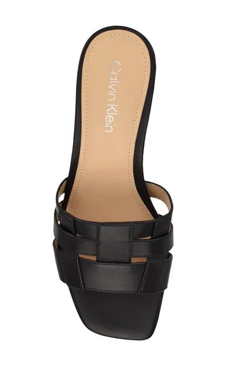 Calvin Klein Women's Black Alise Woven Block Heel Sandals|Calvin Klein In Lebanon