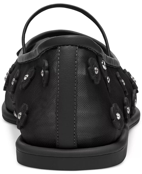 Coach Women's Black Emilia Tea Rose Mesh Ballet Flats | Coach In Lebanon