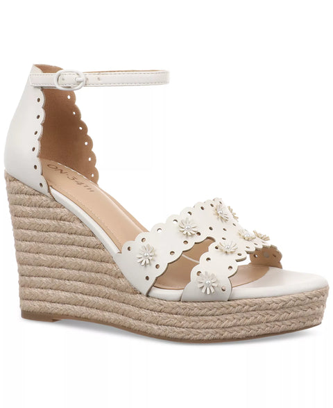 On 34TH Women's White Theodoree Espadrille Wedge Sandals| On 34TH In Lebanon