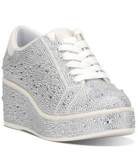 I.n.c. International Concepts Women's Aideen Wedge Sneakers, Created for Macy's - Silver Bling