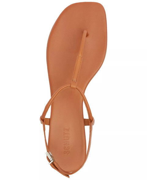 Schutz Women's Brown Elsha Round Toe Flat Sandals | Schutz In Lebanon