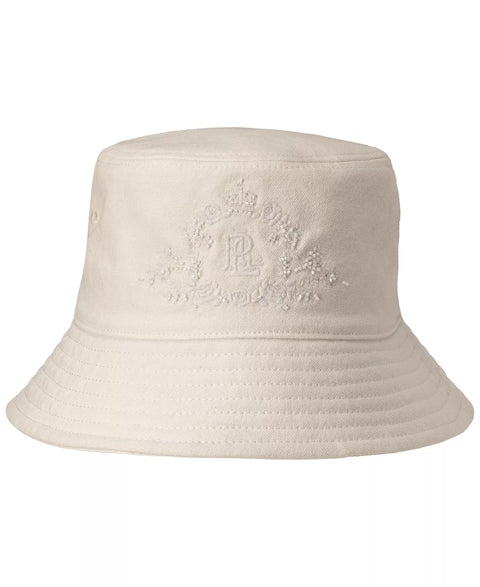 Lauren Ralph Lauren Women's White Mother's Day Embroidered Bucket Hat | Lauren Ralph Lauren In Lebanon
