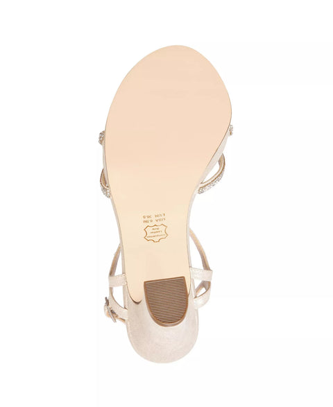 Nina Women's Platino Saralyn Platform Block Heel Evening Sandals | Nina in Lebanon