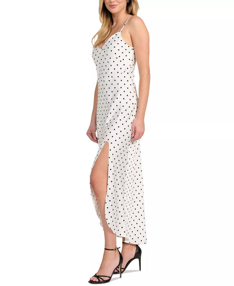 Guess Women's Midi White Base Dots Cemona Printed Faux-Wrap Sleeveless Dress | Guess In Lebanon