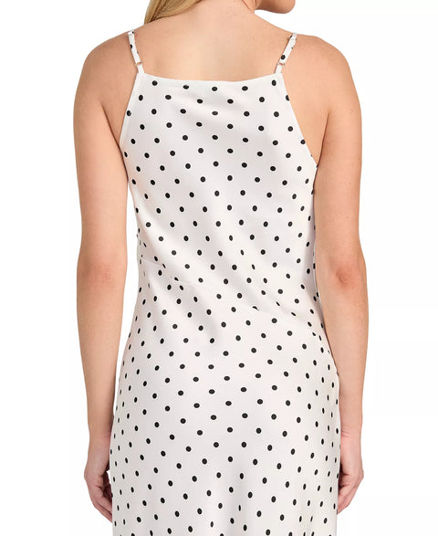 Guess Women's Midi White Base Dots Cemona Printed Faux-Wrap Sleeveless Dress | Guess In Lebanon