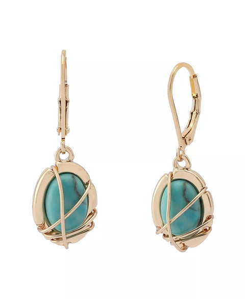 Robert Lee Morris Women's Gold-Tone Soho Turquoise Stone Drop Earrings | Robert Lee Morris In Lebanon