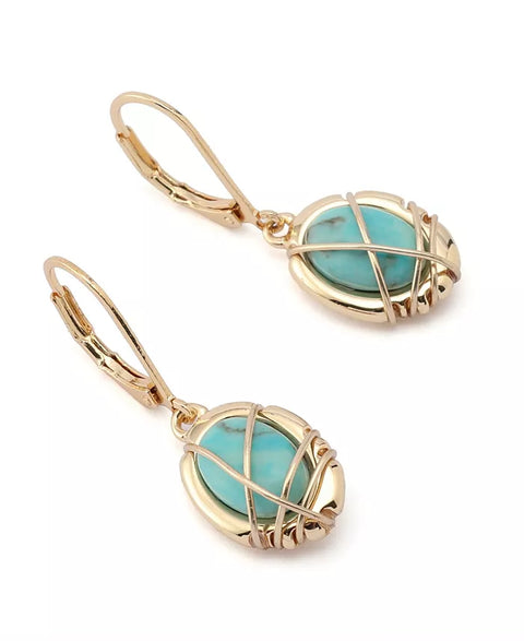 Robert Lee Morris Women's Gold-Tone Soho Turquoise Stone Drop Earrings | Robert Lee Morris In Lebanon