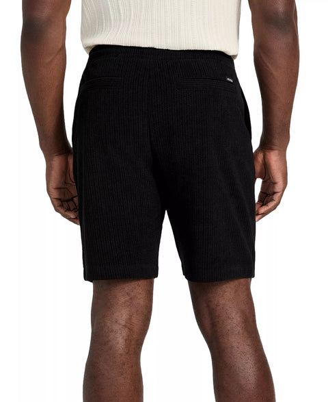 Guess Men's Black Baron Textured Knit Shorts |Guess In Lebanon