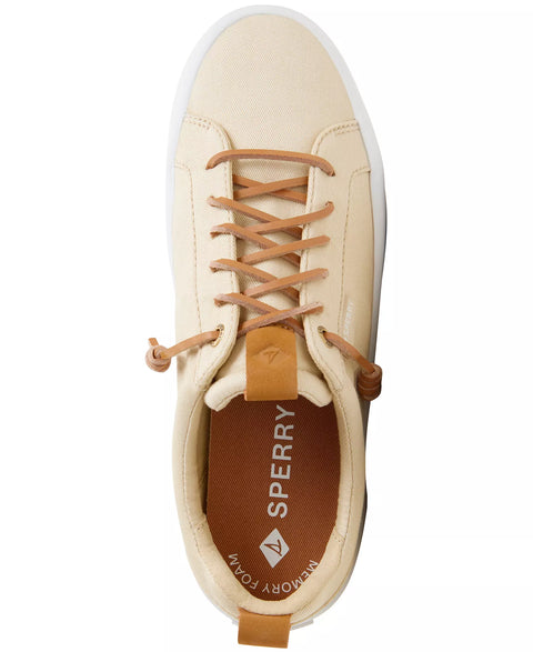 Sperry Women's Beige  Bermuda Beach Twill Lace Up Sneakers  | Sperry in Lebanon