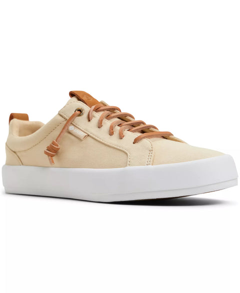 Sperry Women's Beige  Bermuda Beach Twill Lace Up Sneakers  | Sperry in Lebanon