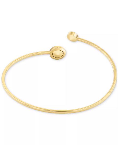 Calvin Klein Gold Stainless Steel Cubic Zirconia Twisted Bezel Cuff Bracelet | Calvin Klein In Lebanon