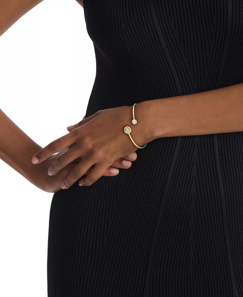 Calvin Klein Gold Stainless Steel Cubic Zirconia Twisted Bezel Cuff Bracelet | Calvin Klein In Lebanon