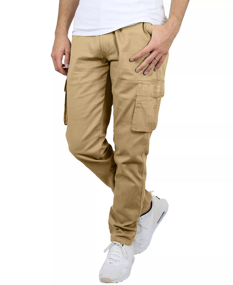 Blu Rock Men's Khaki Flex Stretch Cargo Pants | Blu Rock In Lebanon