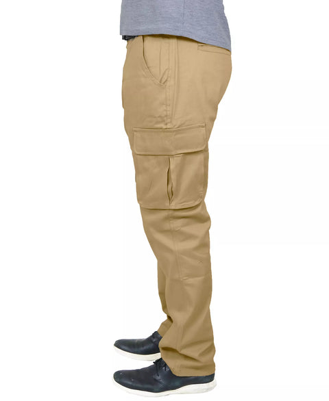 Blu Rock Men's Khaki Flex Stretch Cargo Pants | Blu Rock In Lebanon