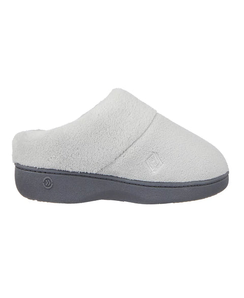 Isotoner Signature Women's Light Grey Micro Terry Sport Hoodback Slippers | Isotoner Signature In Lebanon