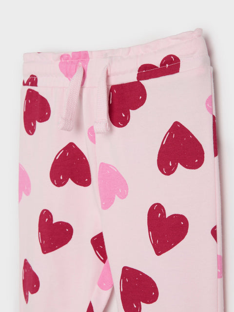 Sinsay Baby Girl's Pastel Pink Heart Printed Sweatpants With Cuffs | Sinsay In Lebanon