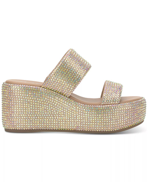 Wild Pair Women's Gold Laelyn Wedge Sandals| Wild Pair In Lebanon