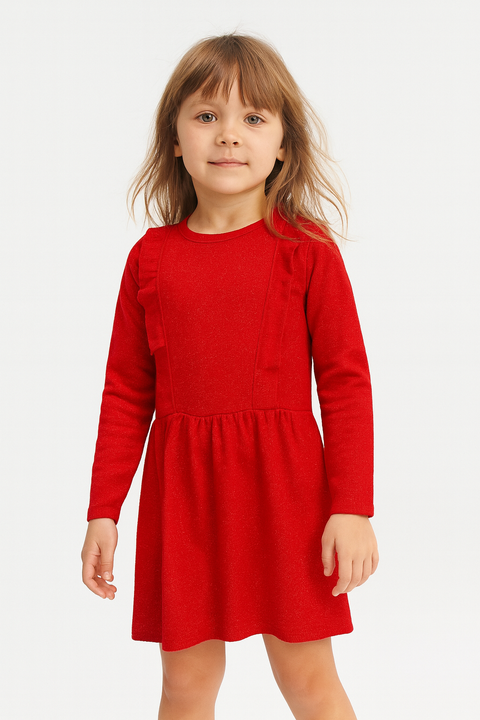Sinsay Girl's Red Knitted Dress With Glitter | Sinsay In Lebanon