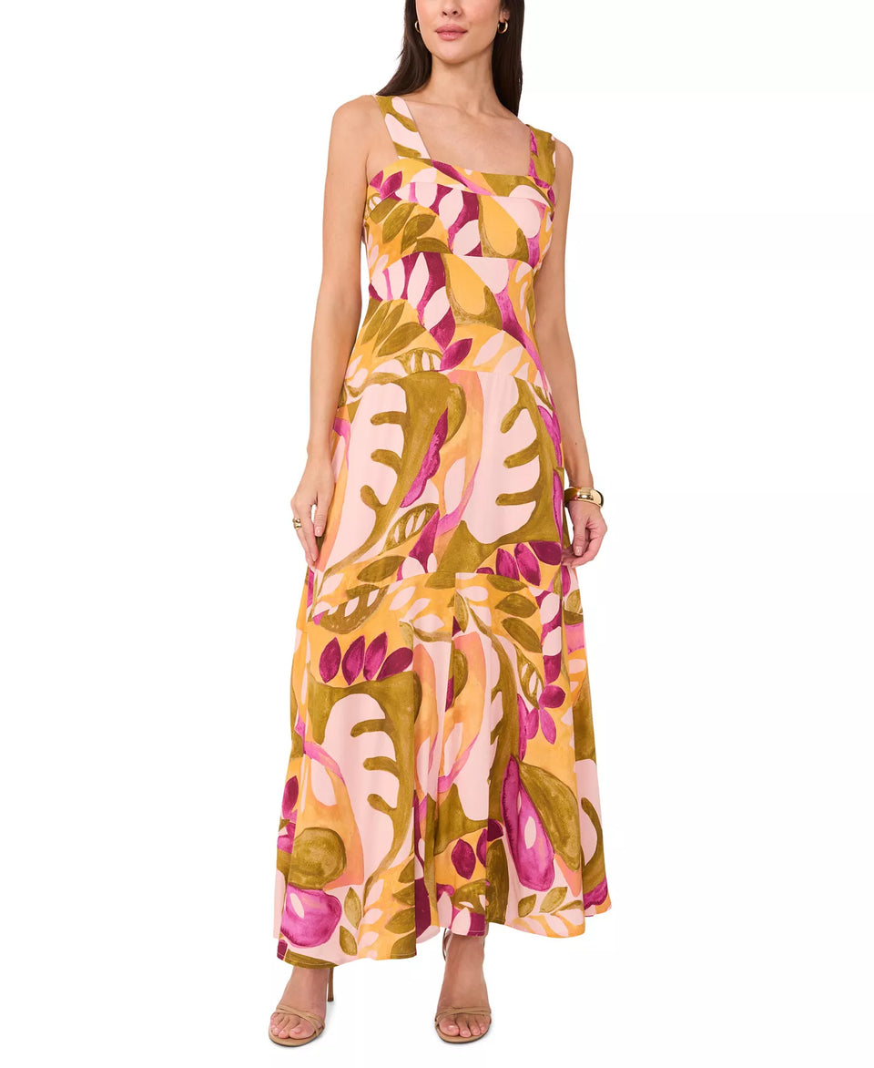 Vince Camuto Women's Multicolor Printed Smocked Back Maxi Dress | Vince Camuto In Lebanon