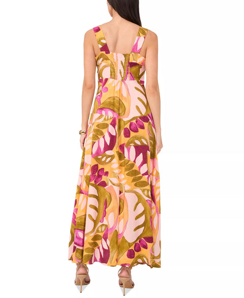 Vince Camuto Women's Multicolor Printed Smocked Back Maxi Dress | Vince Camuto In Lebanon