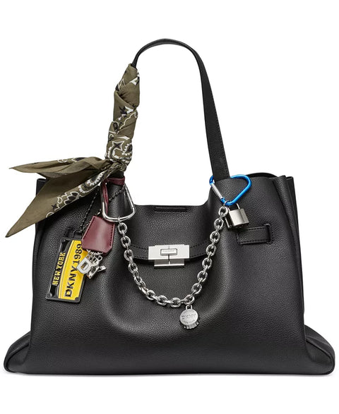 DKNY Women's Black Bryar Large Embellished Satchel Tote Bag | DKNY In Lebanon
