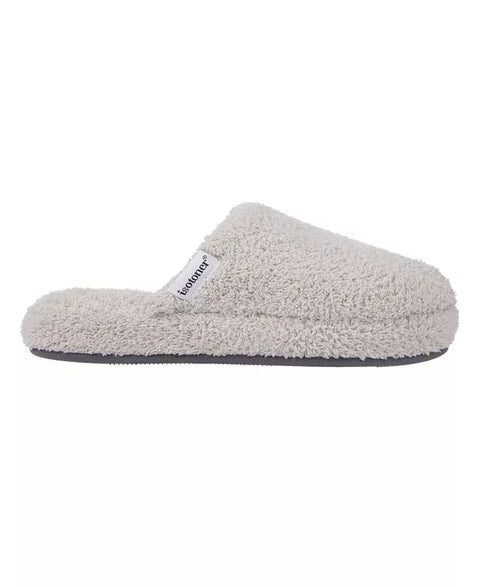 Isotoner Women's Light Gray Cozy Plush Terry Knit Joey Clog Slippers | Isotoner In Lebanon