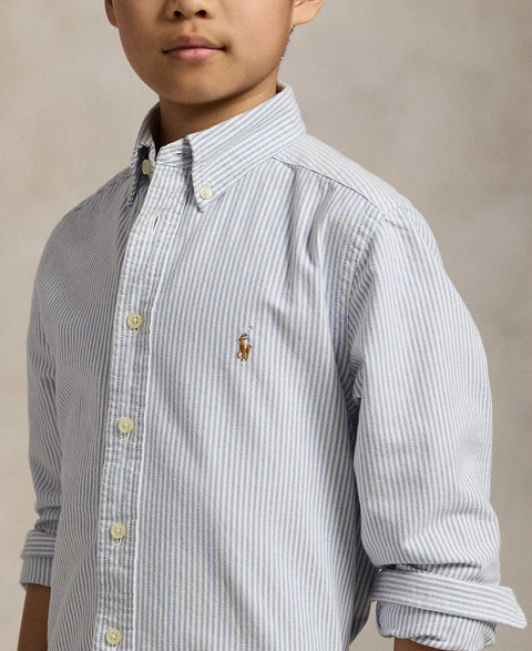 Polo Ralph Lauren  Boy's Light Blue Embroidered Pony Logo Cotton Oxford Shirt | Polo Ralph Lauren in Lebanon