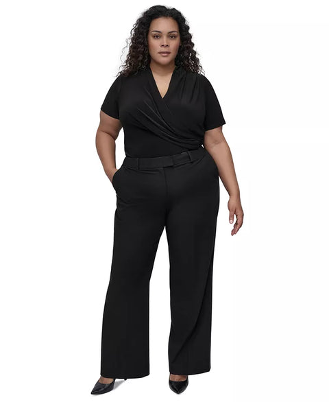 DKNY Women's Black Plus Size Wide-Leg Trousers | DKNY In Lebanon