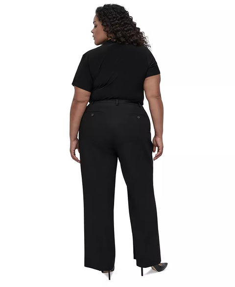 DKNY Women's Black Plus Size Wide-Leg Trousers | DKNY In Lebanon