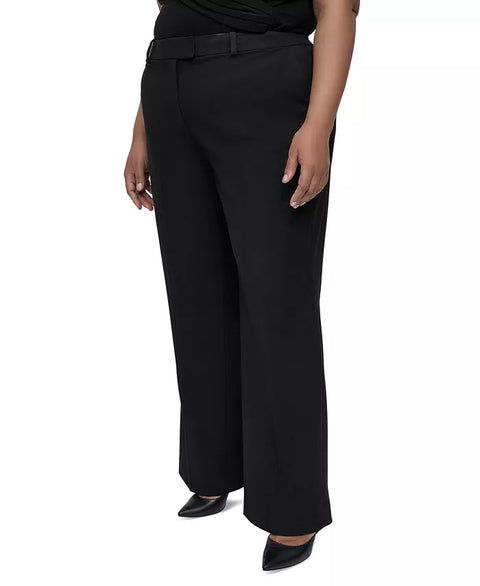 DKNY Women's Black Plus Size Wide-Leg Trousers | DKNY In Lebanon