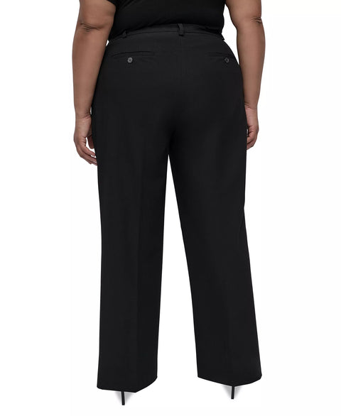 DKNY Women's Black Plus Size Wide-Leg Trousers | DKNY In Lebanon