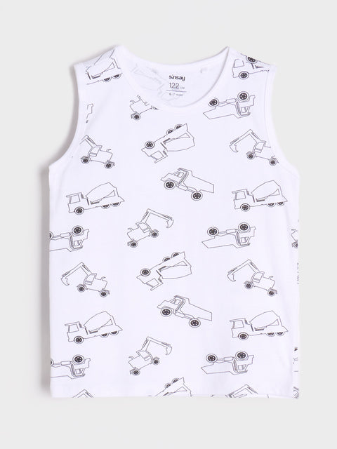 Sinsay Boy's Black/White Printed 2-Pack Undershirt | Sinsay In Lebanon