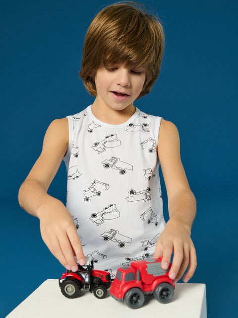 Sinsay Boy's Black/White Printed 2-Pack Undershirt | Sinsay In Lebanon