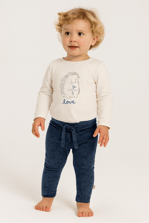 POMPdeLUX Girl's Dark Blue Print Britanny Lt Trousers |POMPdeLUX in Lebanon