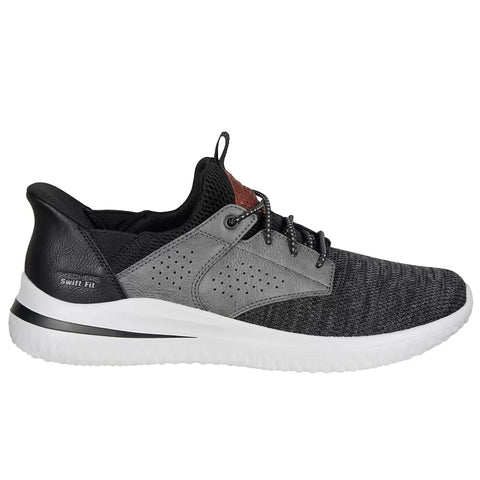 Skechers Men's Black & Grey Delson Swift Fit Sneakers | Skechers In Lebanon
