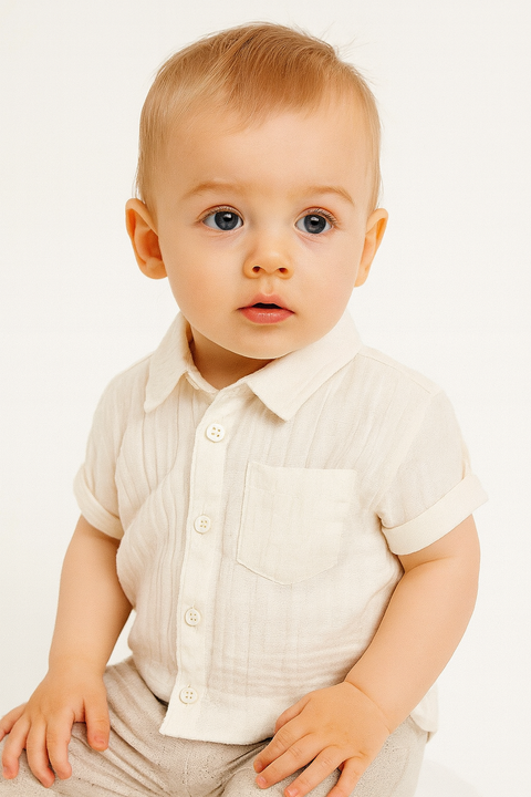 Reserved Baby Boy's Off White Shirt With A Pocket | Reserved In Lebanon