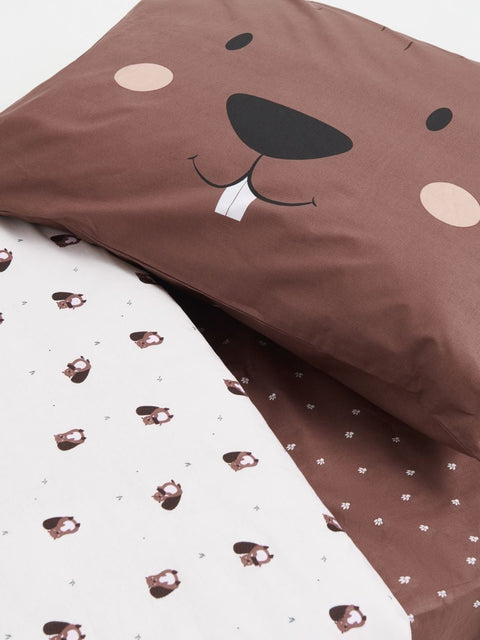 Sinsay Brown & Beige Squirrel Printed Bed Linen Set 100x135cm | Sinsay In Lebanon