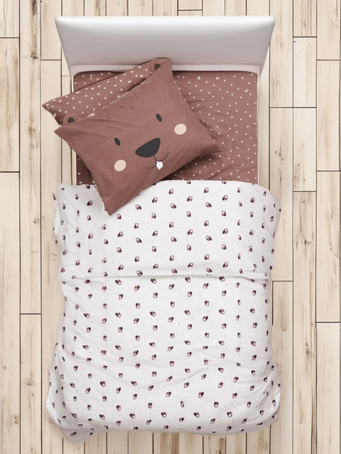 Sinsay Brown & Beige Squirrel Printed Bed Linen Set 100x135cm | Sinsay In Lebanon