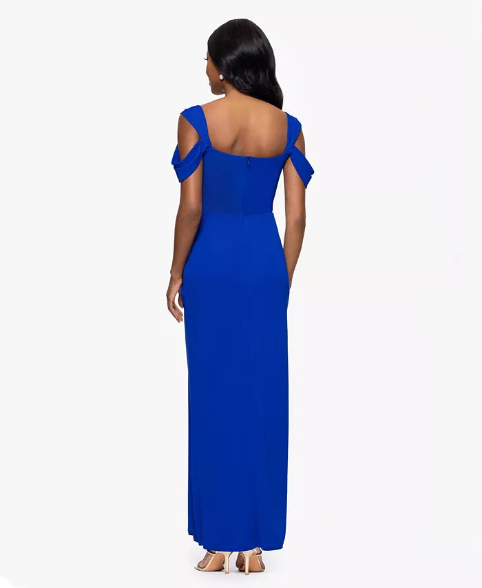 Betsy & Adam Women's Royal Blue Cold-Shoulder Cowlneck Dress | Betsy & Adam In Lebanon