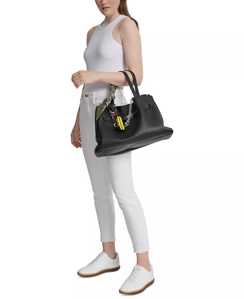 DKNY Women's Black Bryar Large Embellished Satchel Tote Bag | DKNY In Lebanon