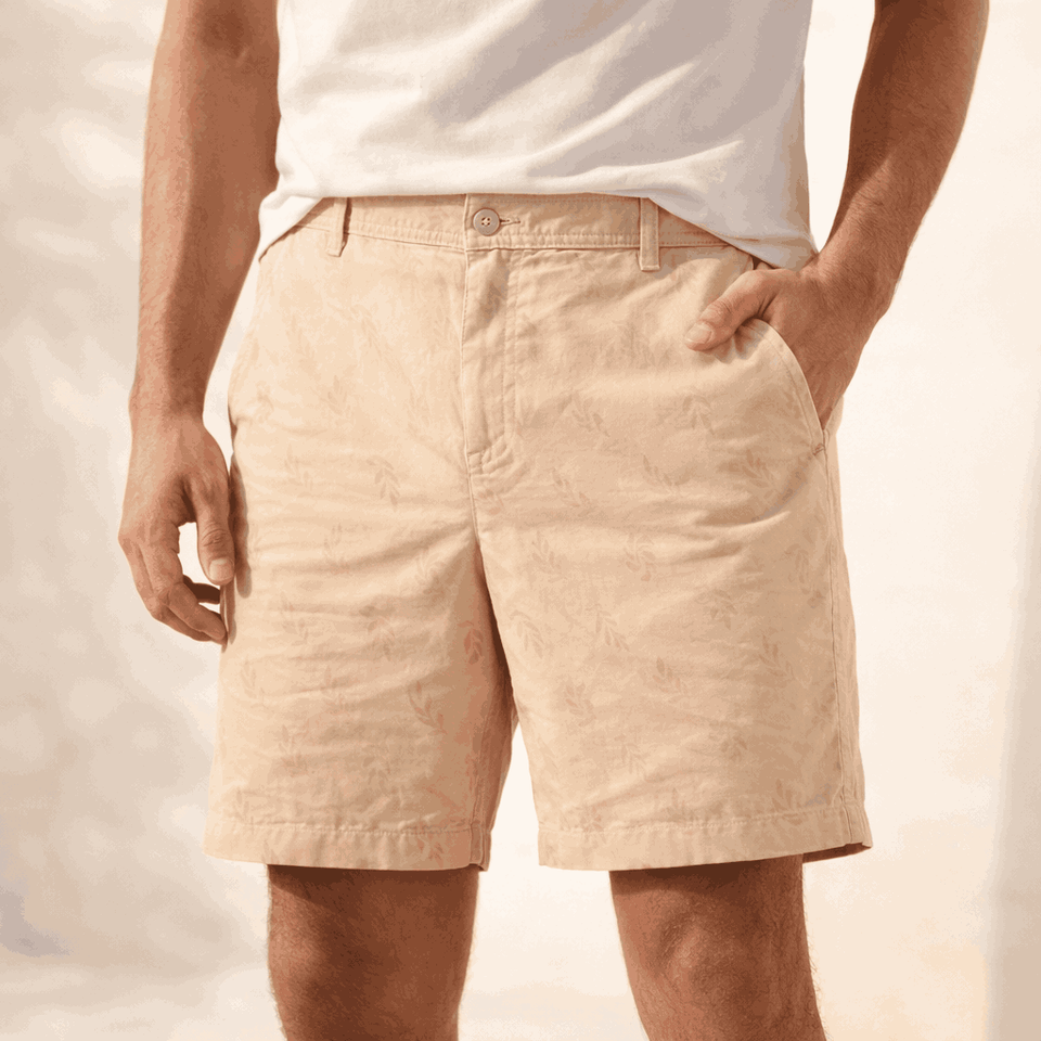 Cubavera Men's Beige Flat-Front Linen Blend Shorts|Cubavera In Lebanon