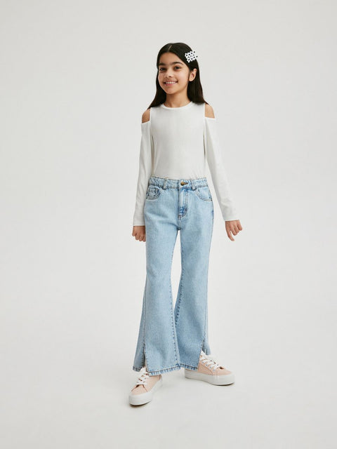 Reserved Girl's White Off-Shoulder With Glitter Blouse | Reserved In Lebanon