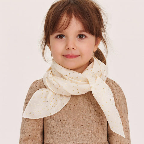 Reserved Girl's Off White Scarf With A Shiny Pattern | Reserved In Lebanon